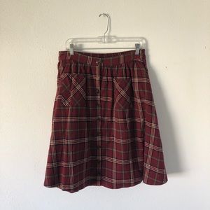 MODCLOTH plaid maroon skirt!